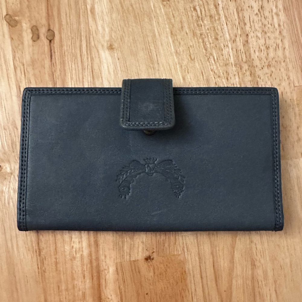 ANTONIO MELANI Slate Blue Leather Wallet